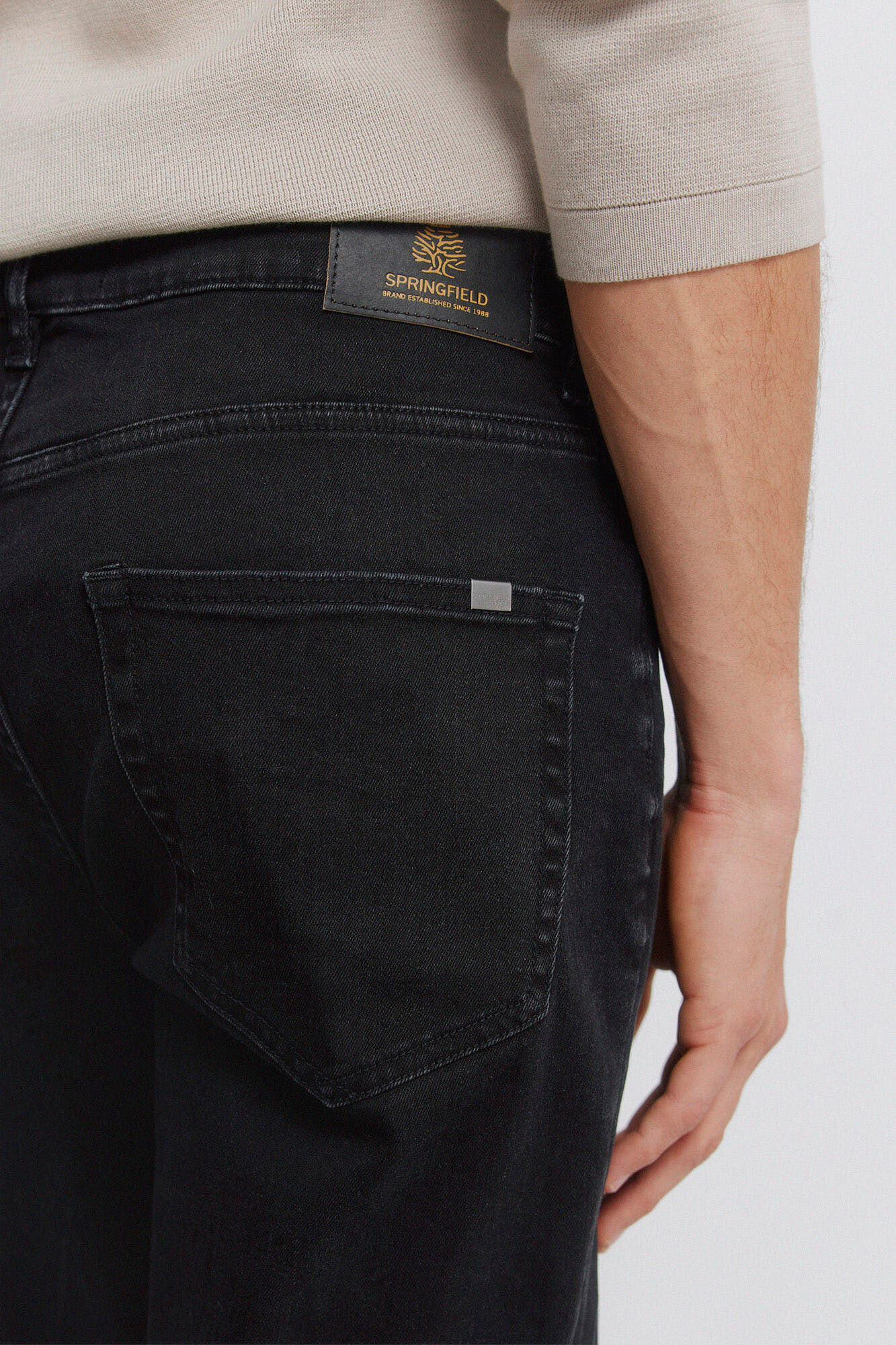 Springfield Jeans negro lavado skinny fit negro