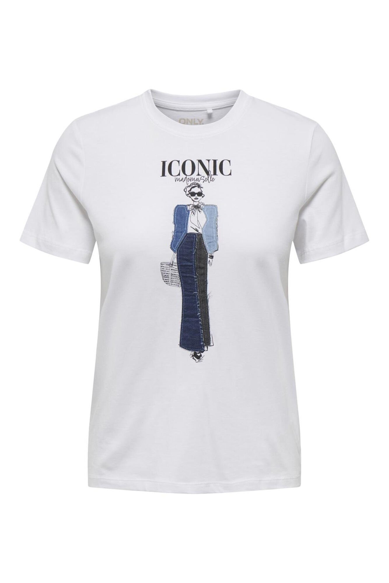 Only Playera estampada manga corta natural