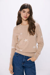 Springfield Suéter estrellas lurex café