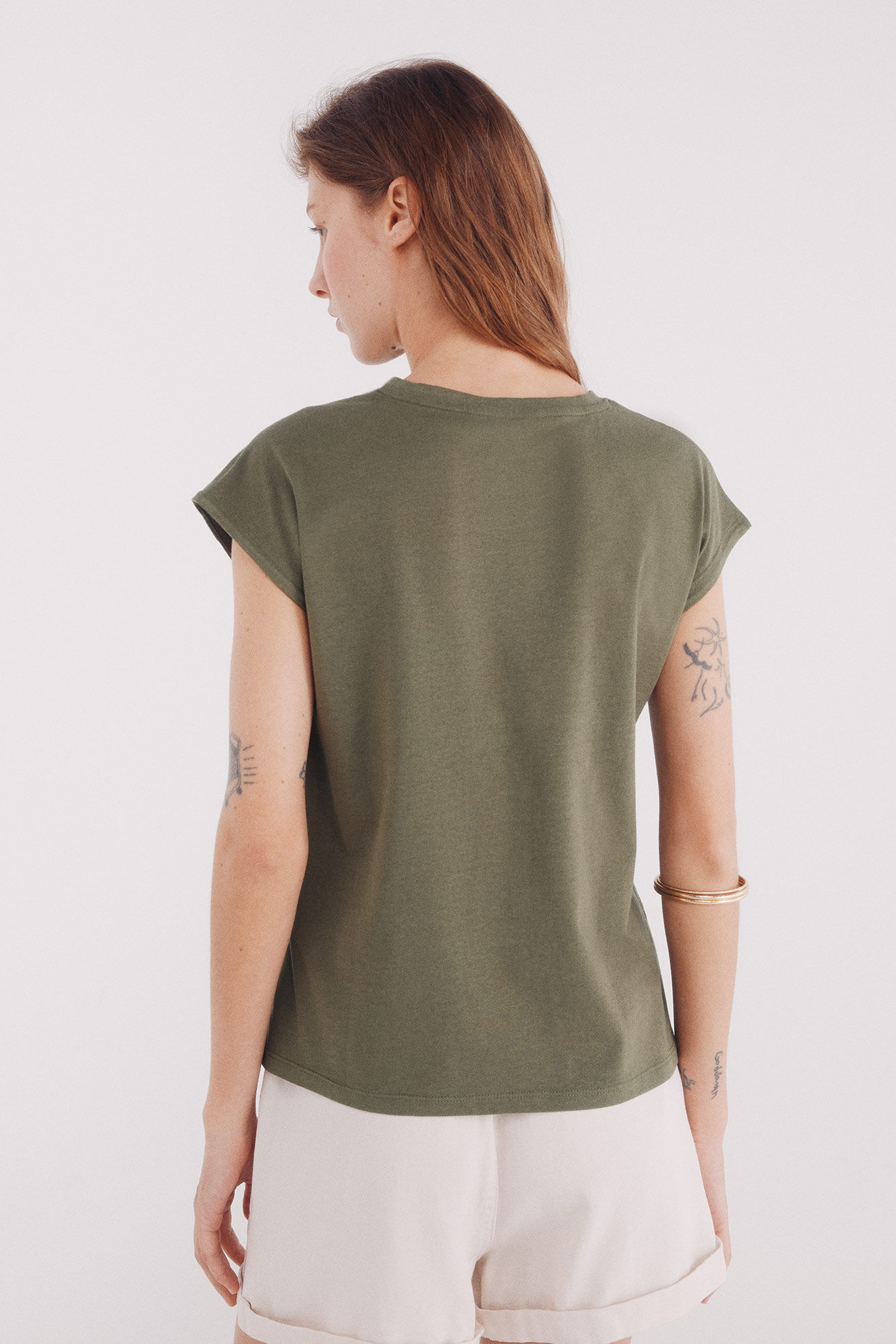 Springfield Playera botones hombros verde