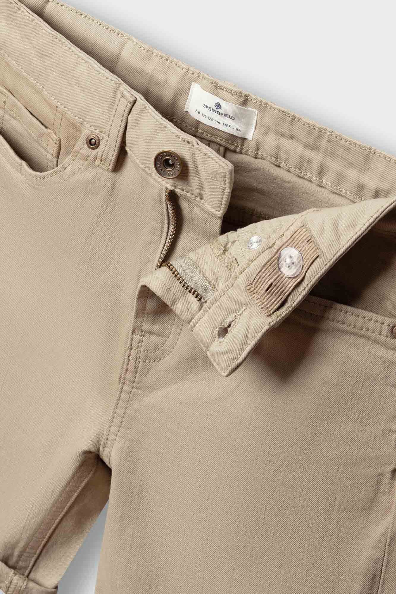 Springfield Kids Bermudas de 5 bolsillos lavada para ni&ntilde;o beige