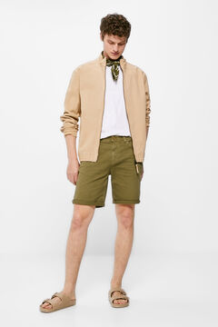 Springfield Bermuda vaquera 5 bolsillos slim lavada khaki