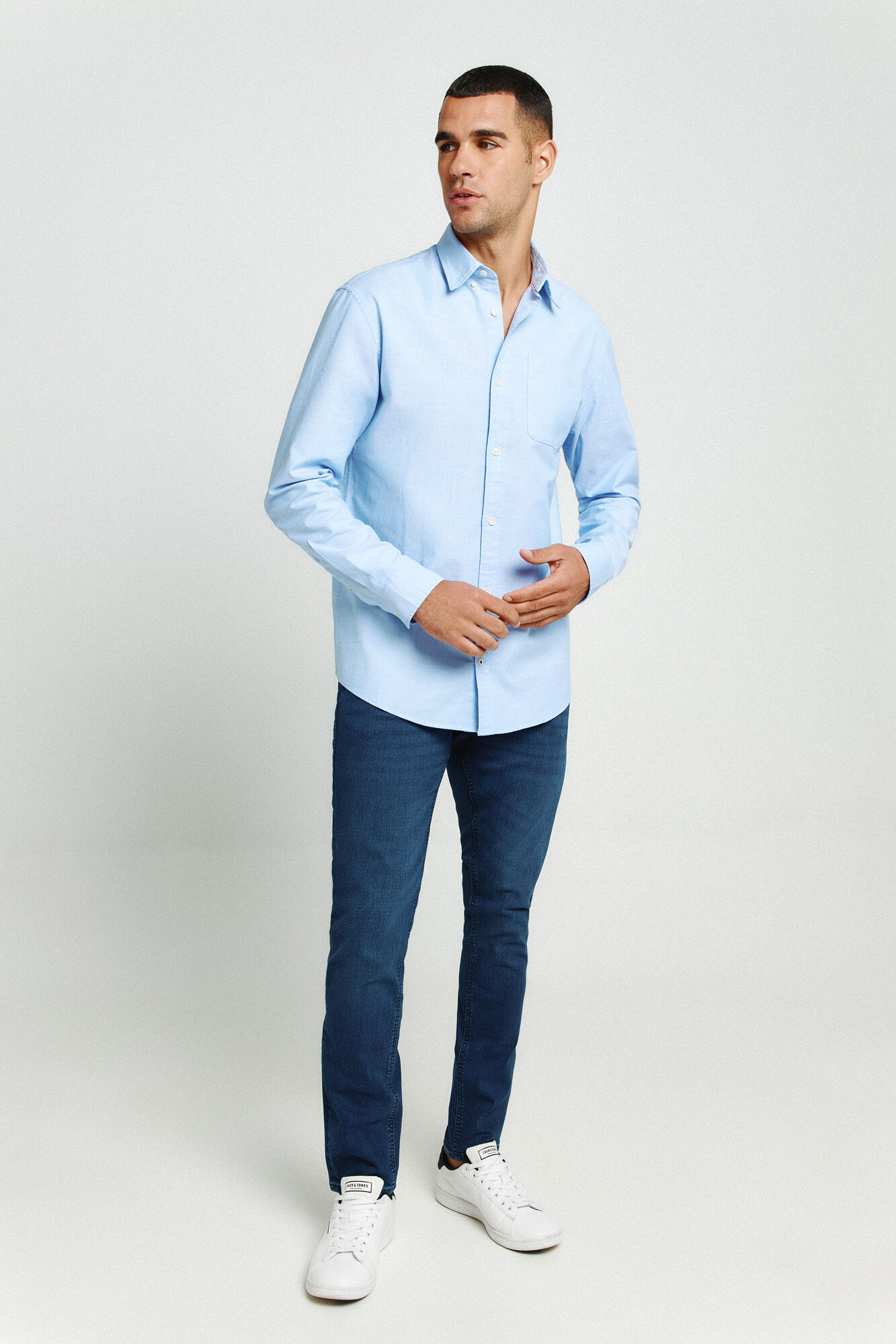 Jack & Jones Camisa oxford de algod&oacute;n