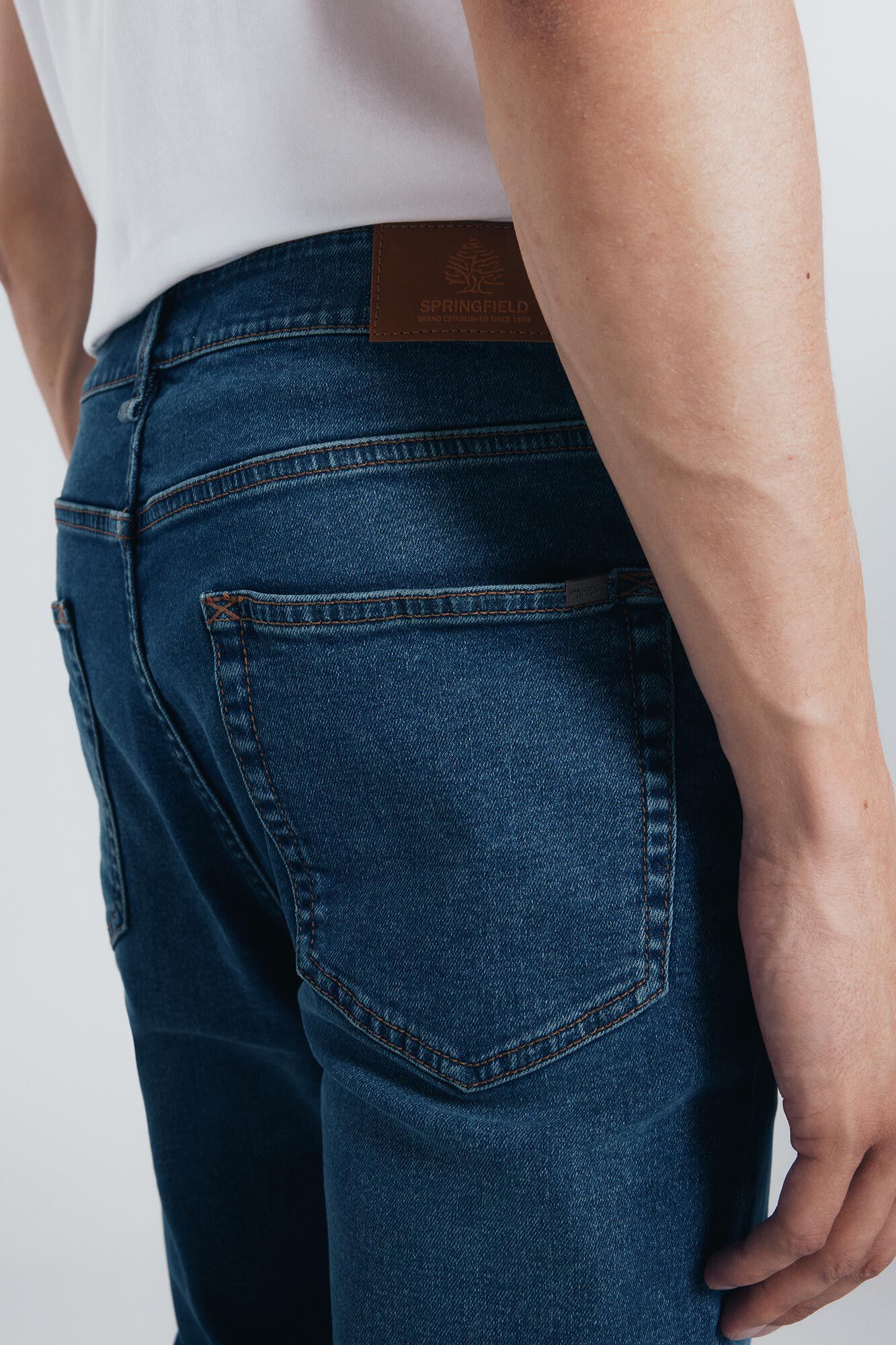 Springfield Jeans sobretintado skinny fit turquesa