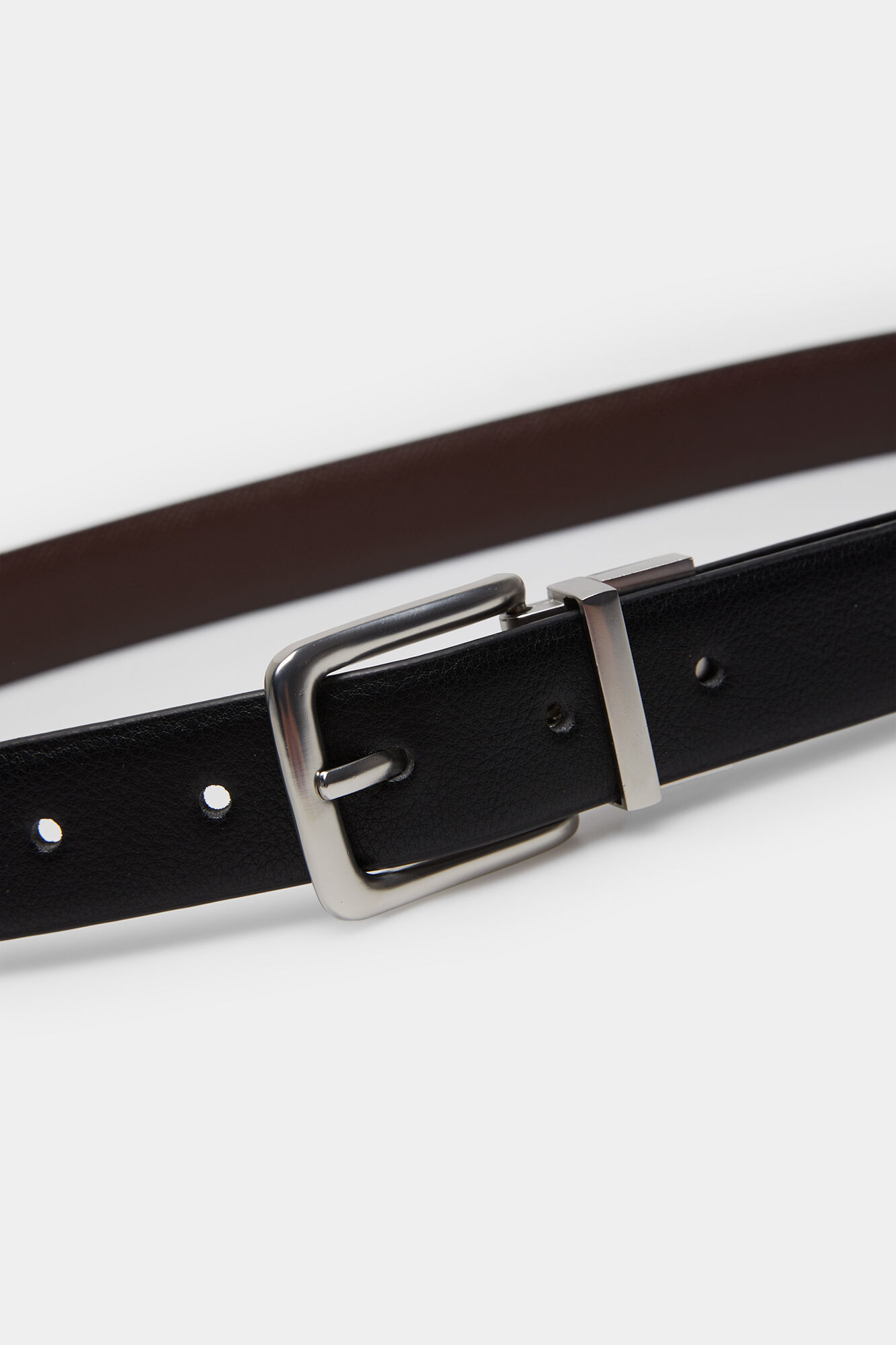 Springfield Cintur&oacute;n tipo piel reversible negro