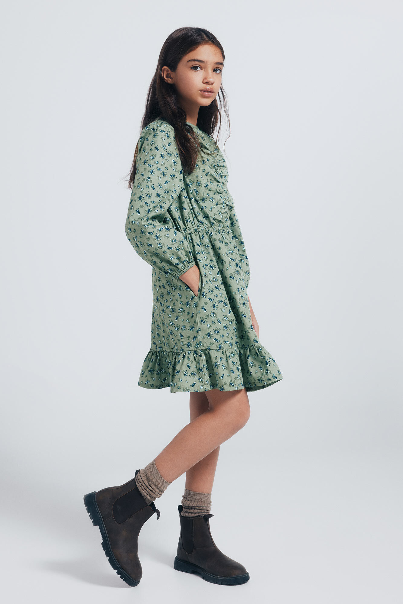 Springfield Kids Vestido flores ni&ntilde;a verde