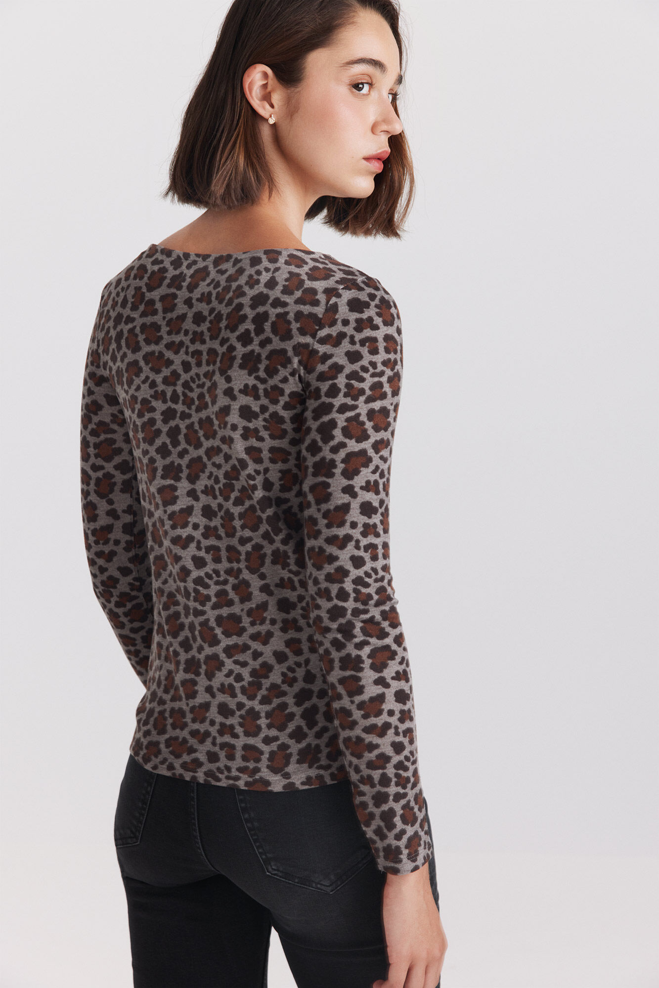 Springfield Playera animal print caf&eacute;