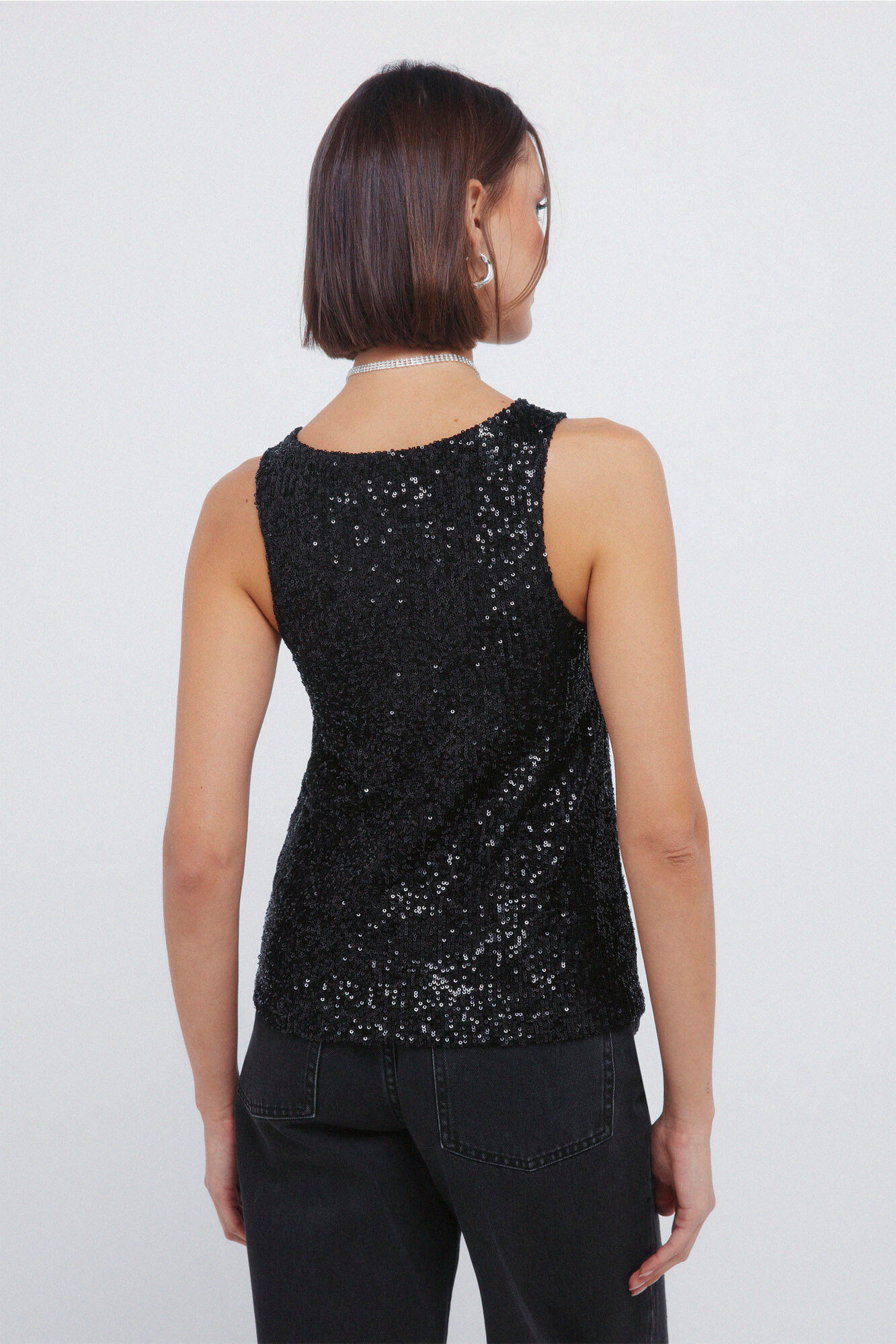 Springfield Playera con lentejuelas negro