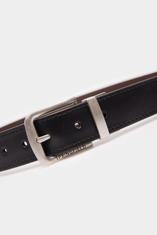 Springfield Cinturón básico reversible piel negro