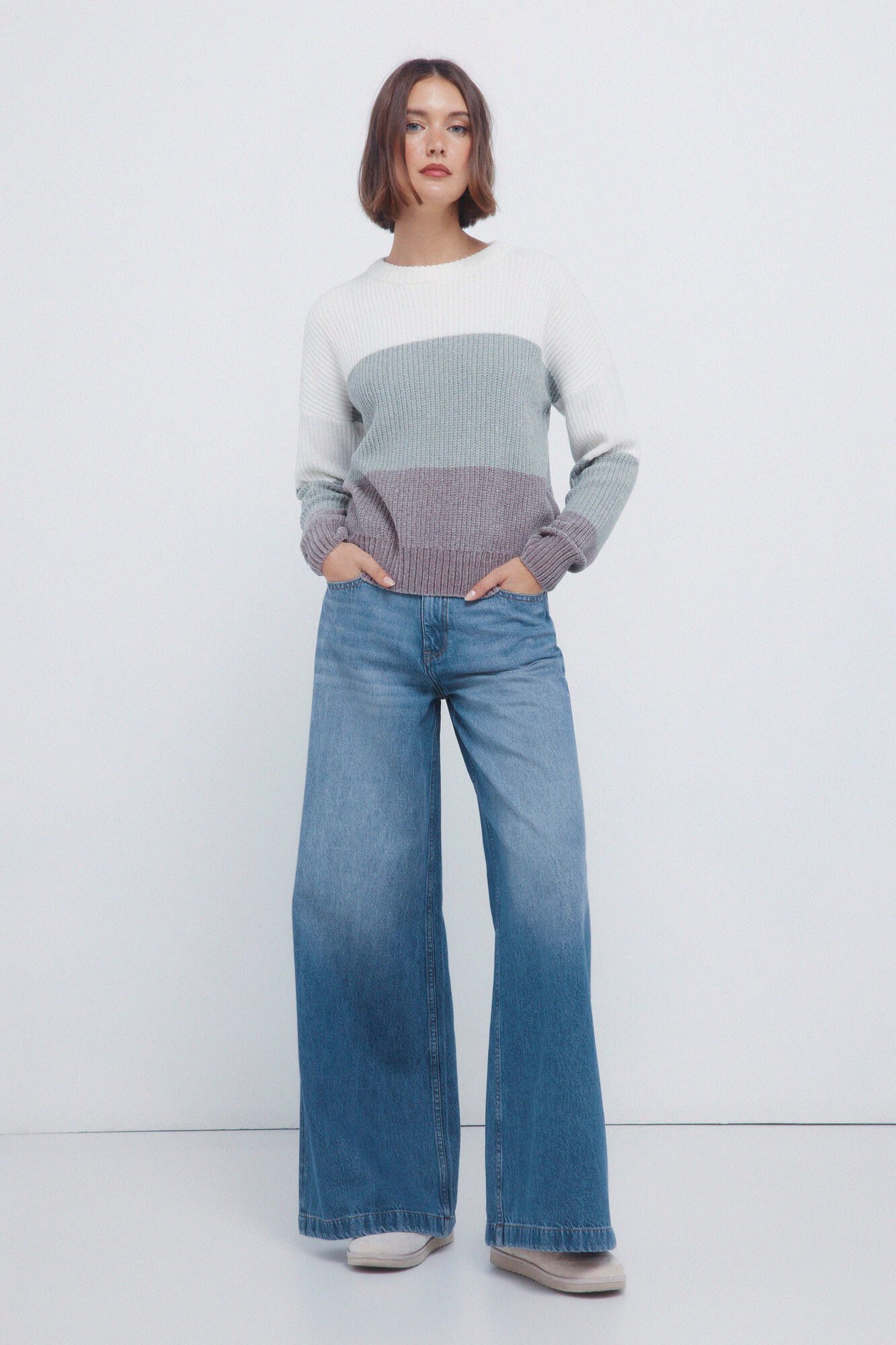 Springfield Jersey de rayas de chenilla verde