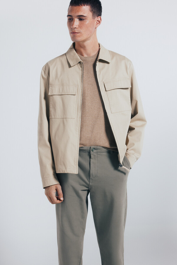 Springfield Pantalón chino comfort slim fit kaki