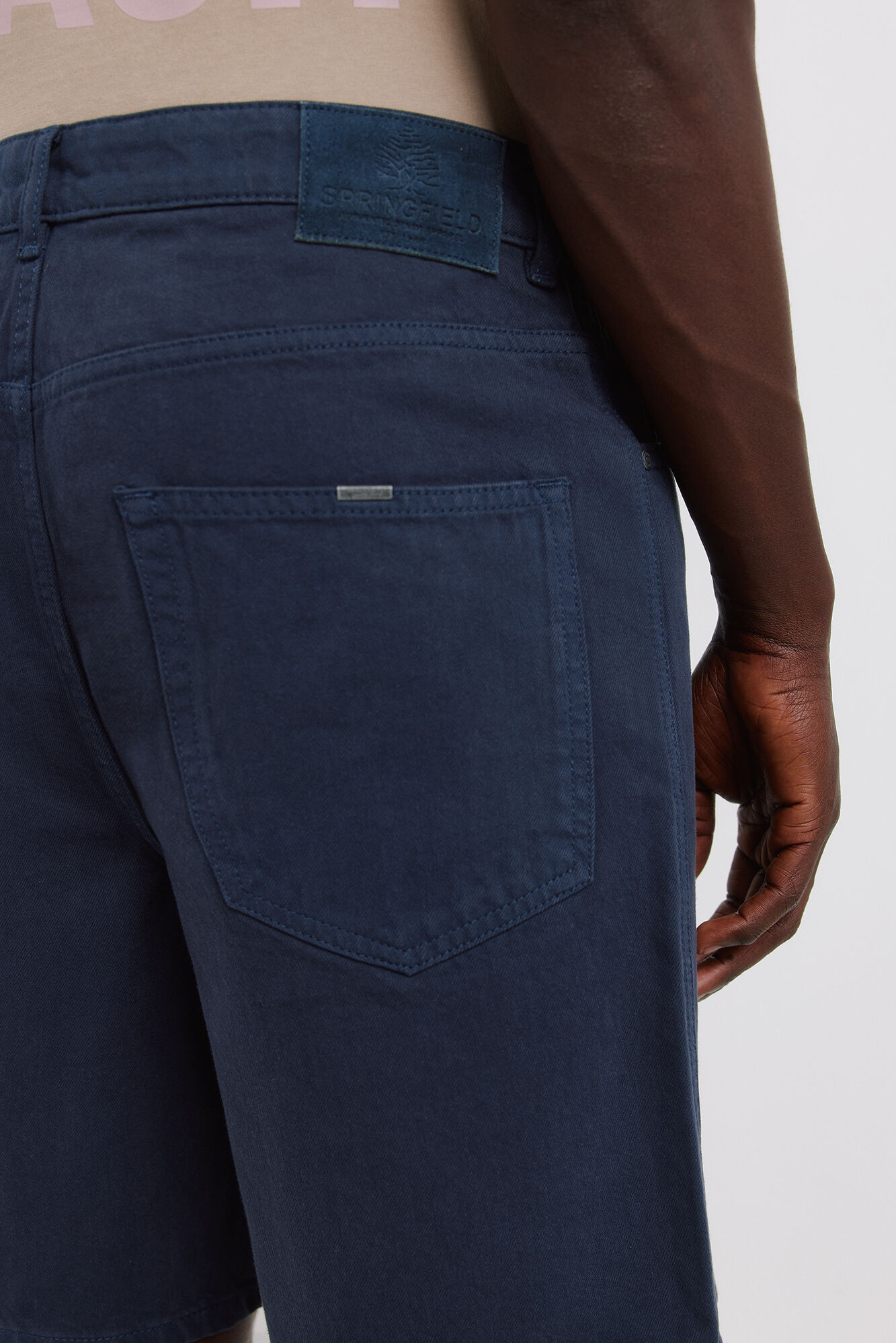 Springfield Bermudas de 5 bolsillos lavado straight fit azulado