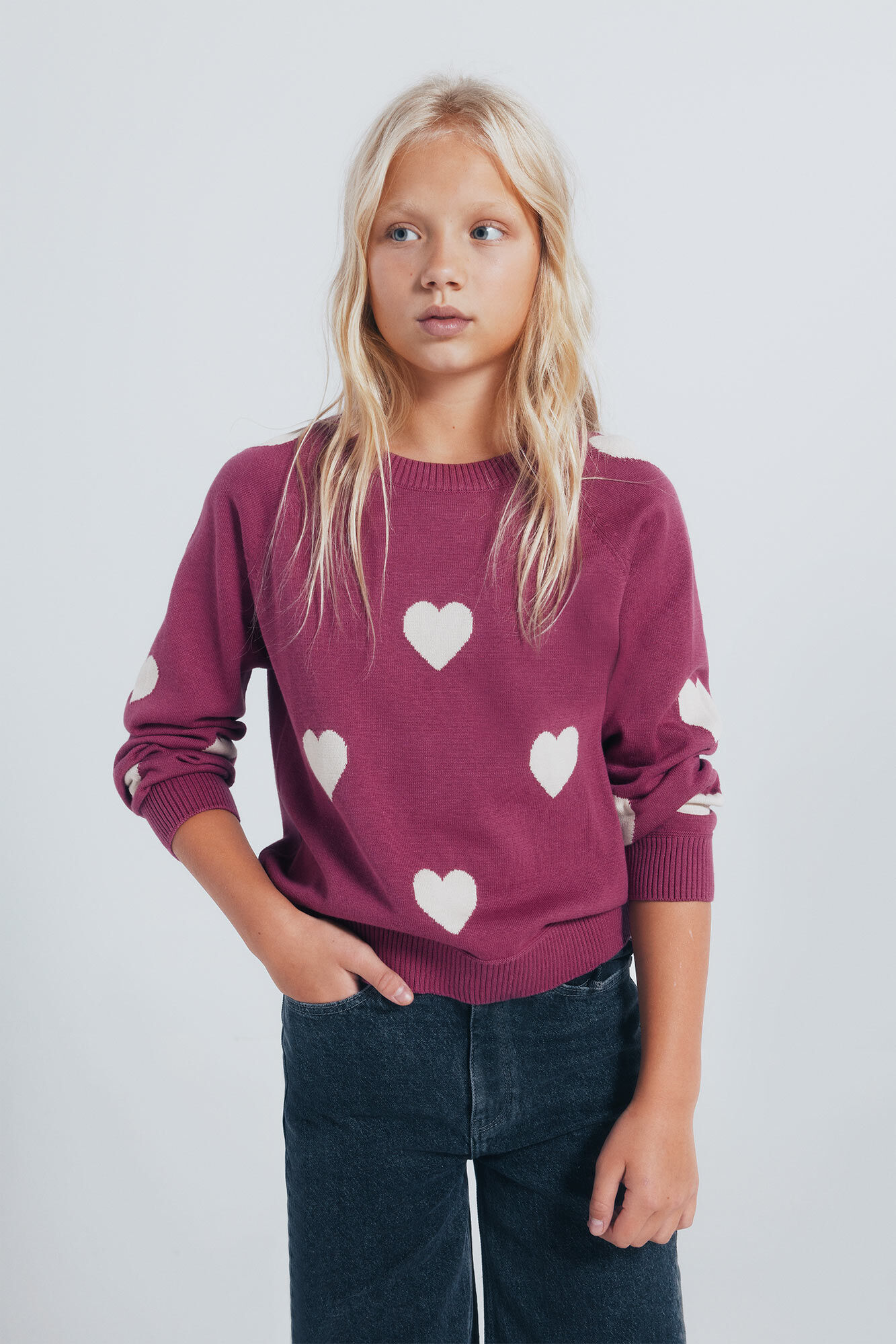 Springfield Kids Su&eacute;ter corazones ni&ntilde;a rosa