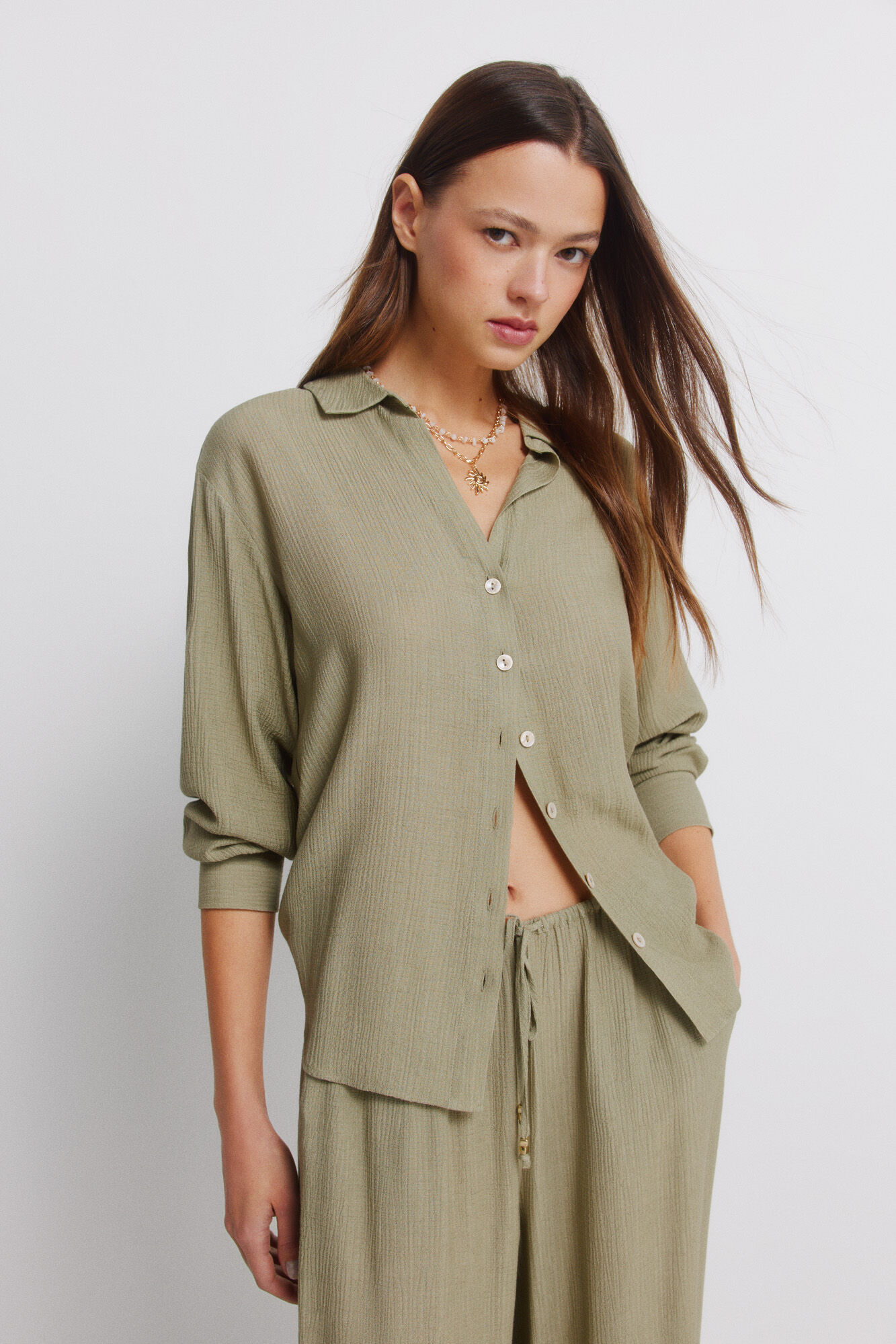 Springfield Camisa de manga larga a rayas