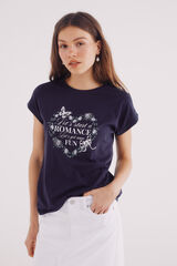 Springfield Camiseta gráfica flores marino