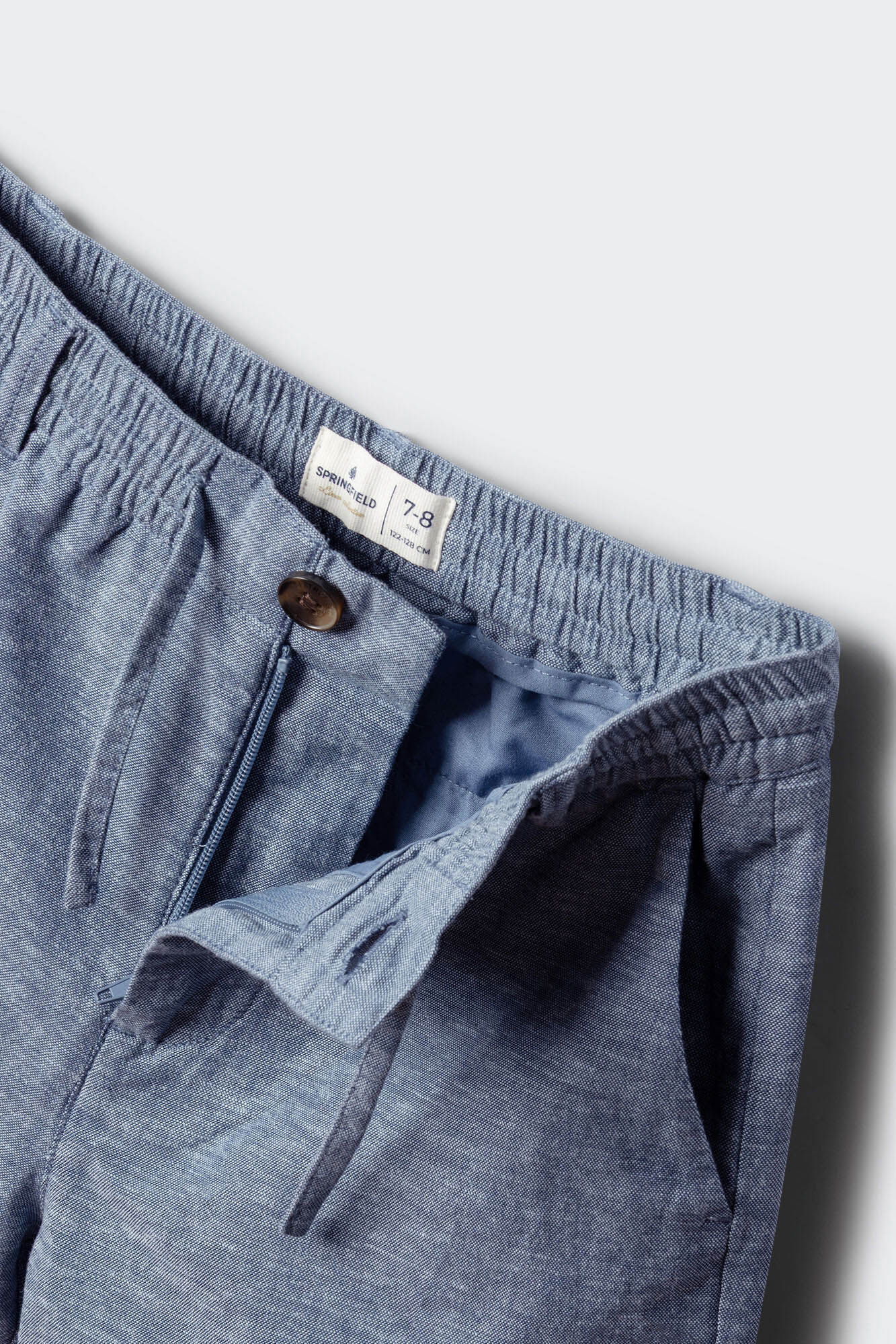 Springfield Kids Bermudas chino de lino para ni&ntilde;o azul