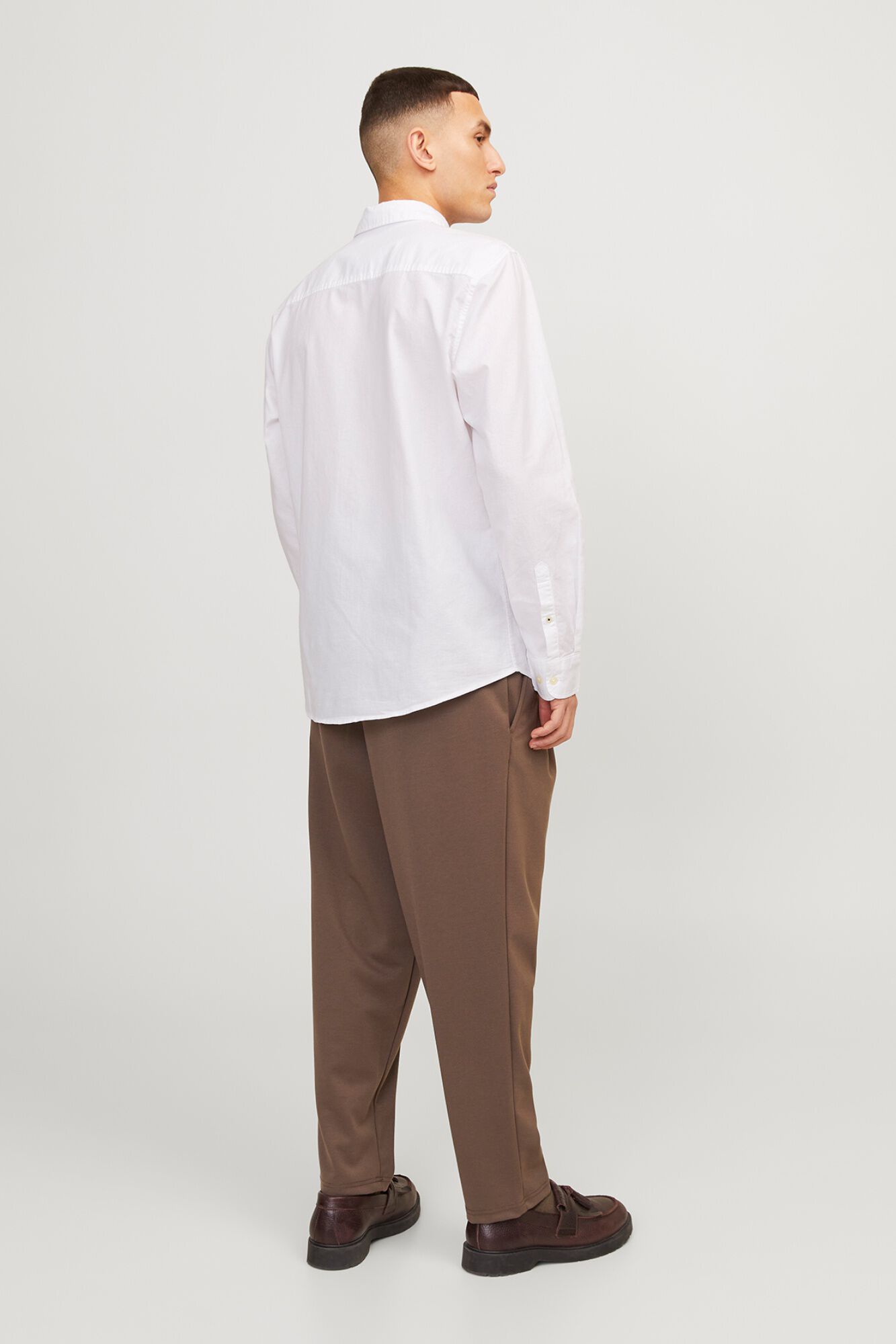 Jack & Jones Camisa oxford de algod&oacute;n natural