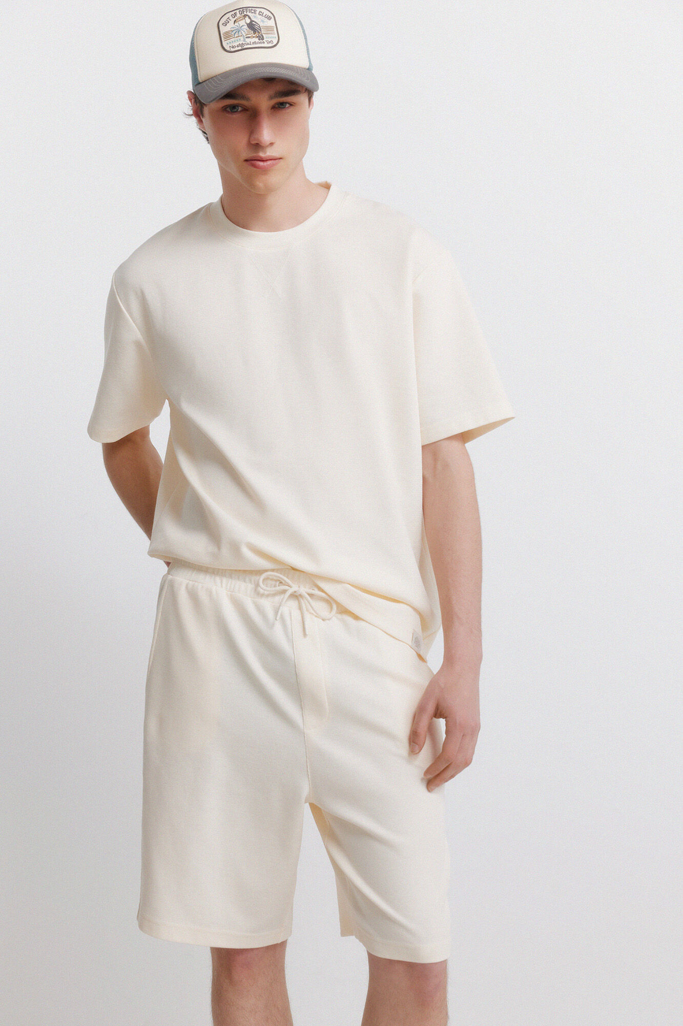 Springfield Bermudas de tela waffle blanco