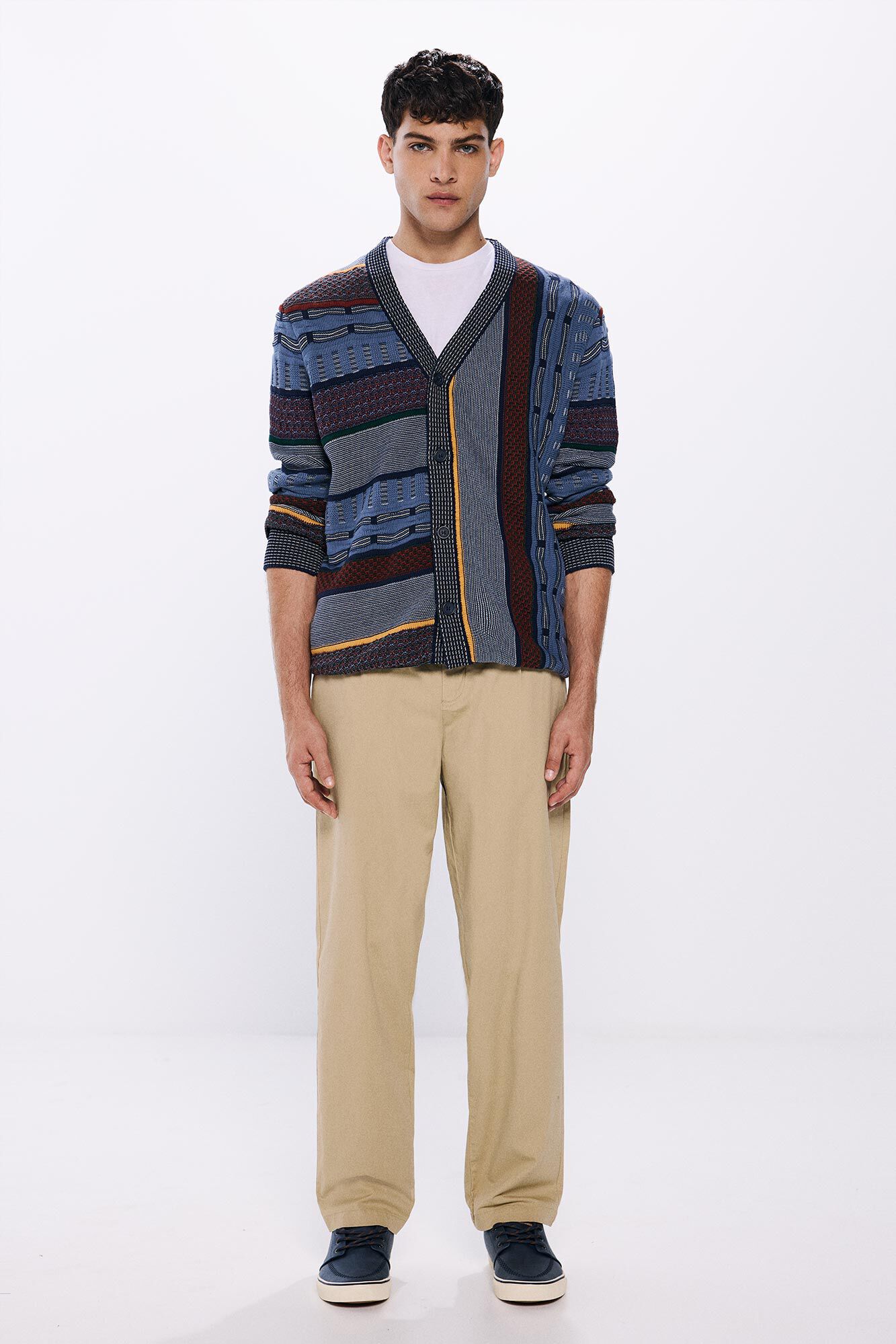 Springfield C&aacute;rdigan jacquard azulado