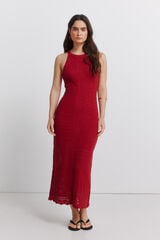 Springfield Vestido halter de punto rojo