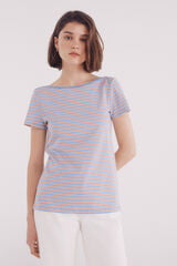 Springfield Playera semientallada cuello barco azul