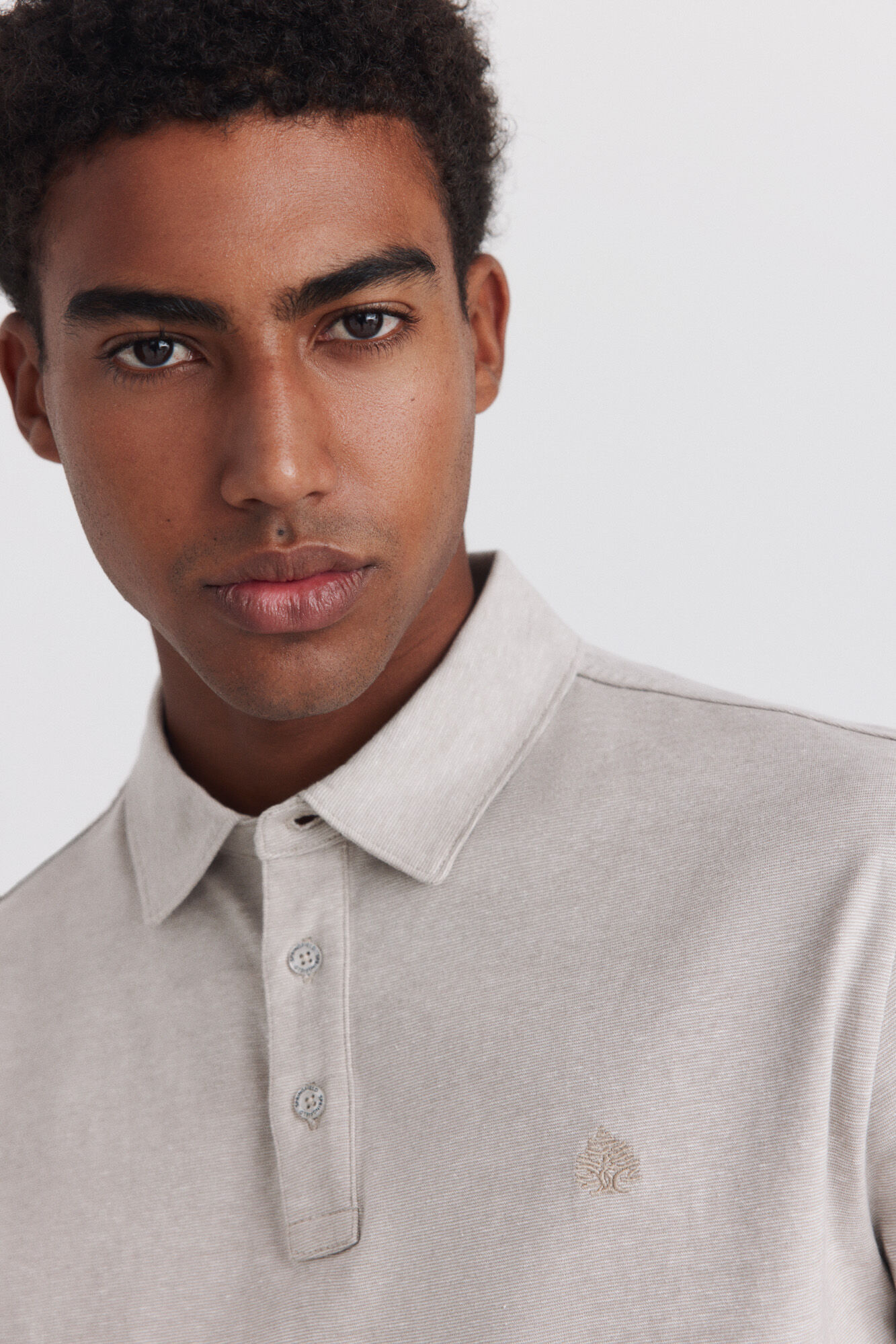 Springfield Polo de jersey de microraya slim fit caf&eacute;