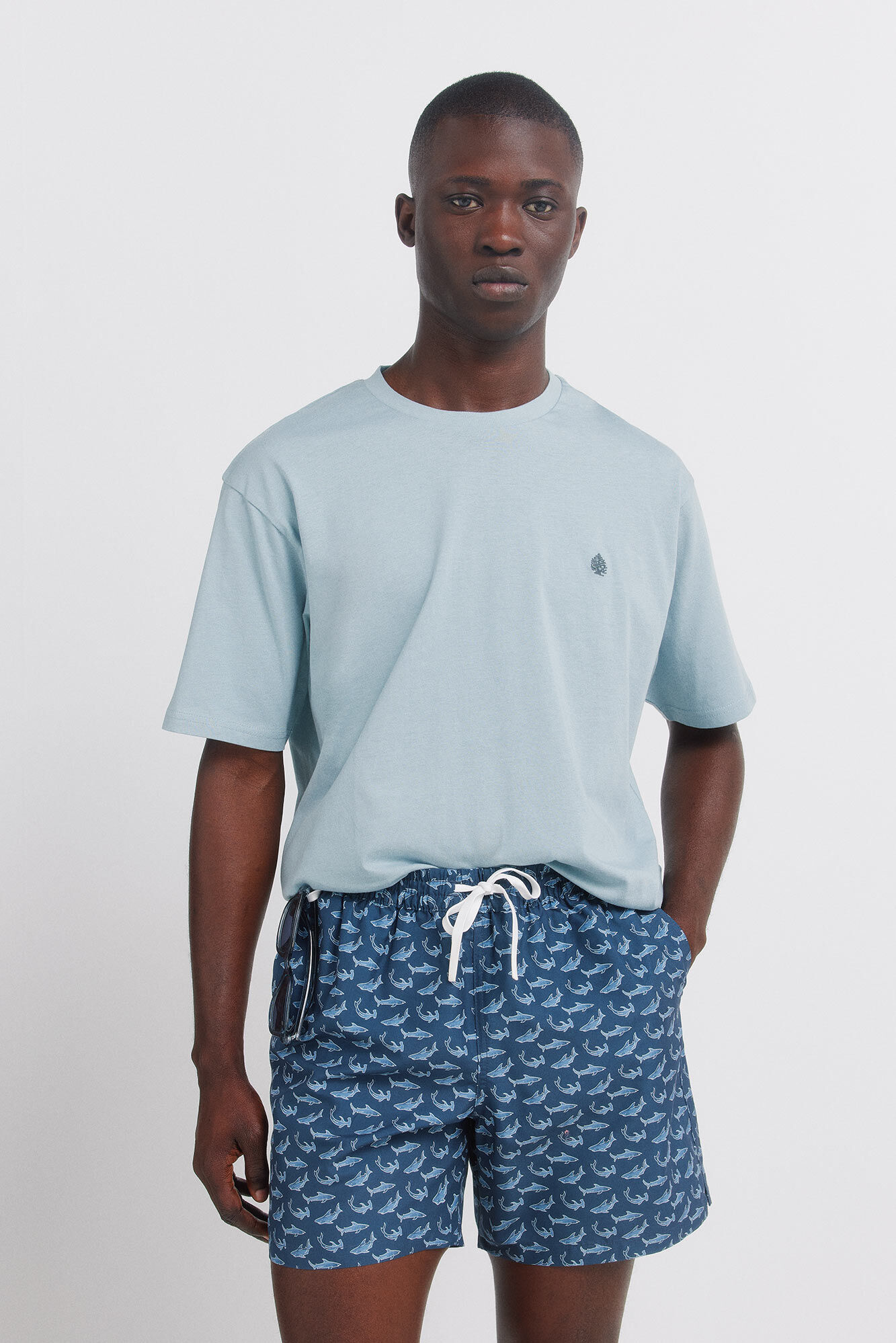 Springfield Traje de ba&ntilde;o estampado de tiburones azulado