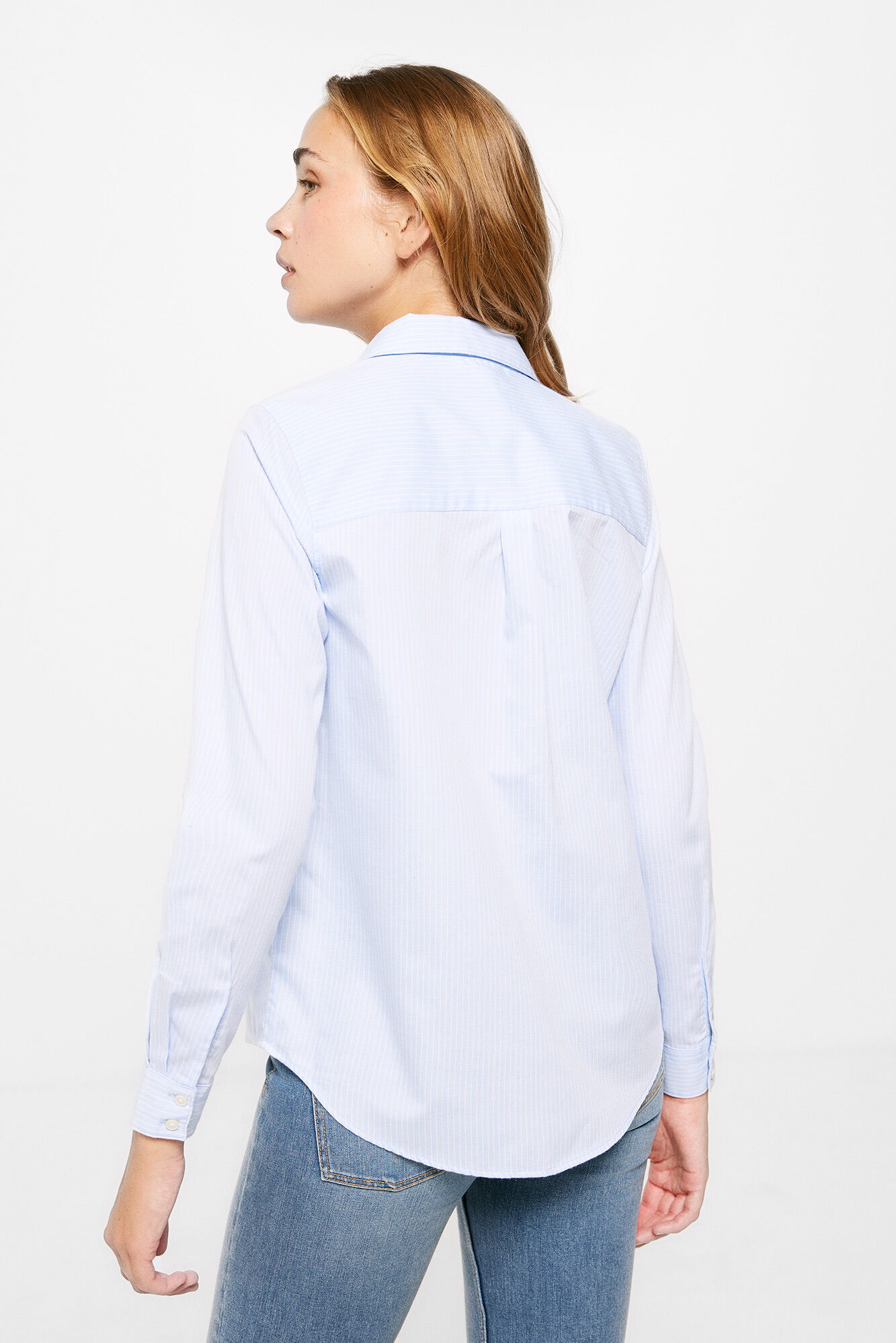 Springfield Blusa Rayas Algod&oacute;n azul mezcla