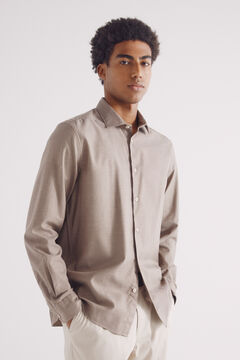 Springfield Camisa vestir estructura café