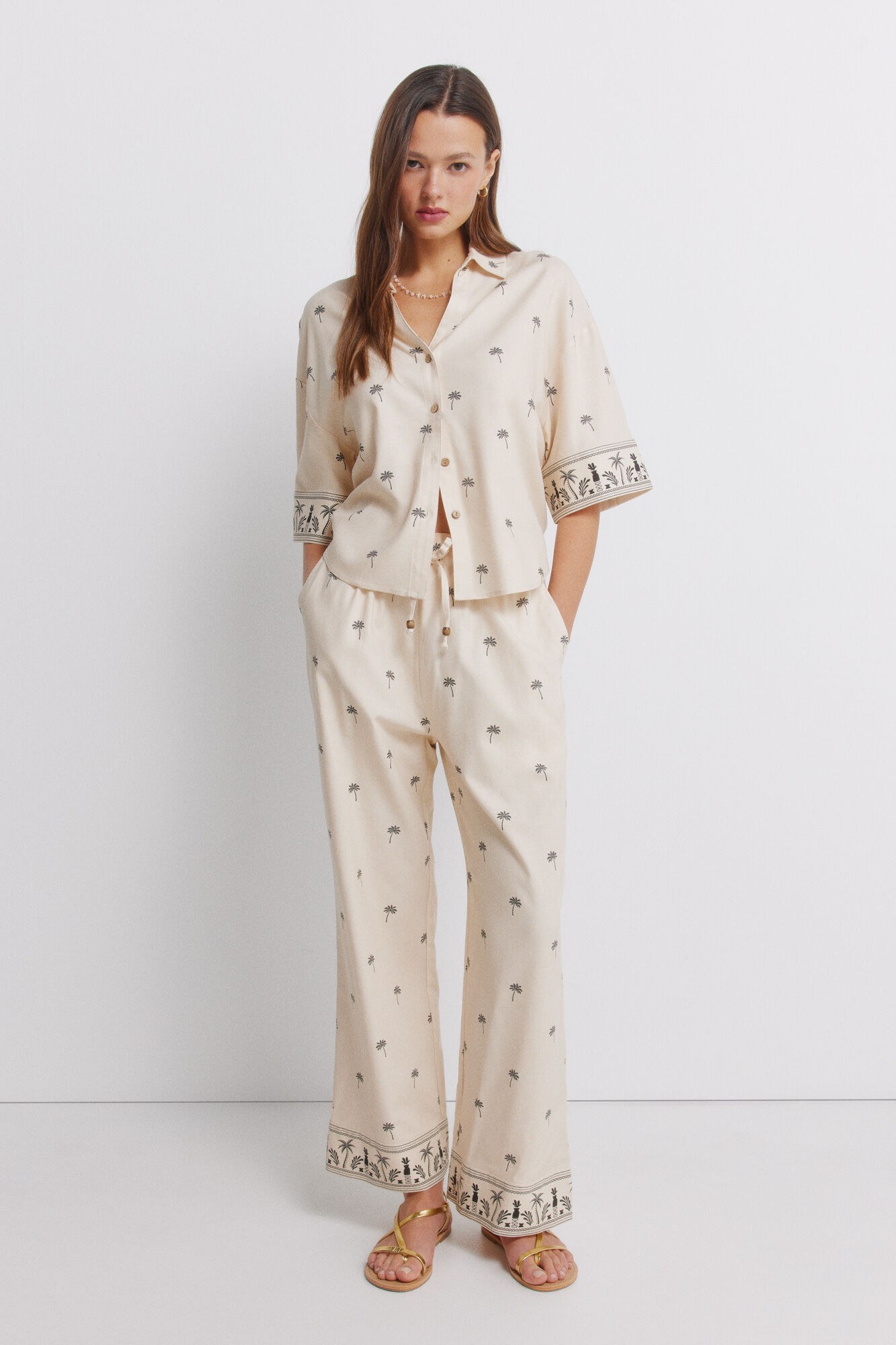 Springfield Camisa de manga corta estampada oversize