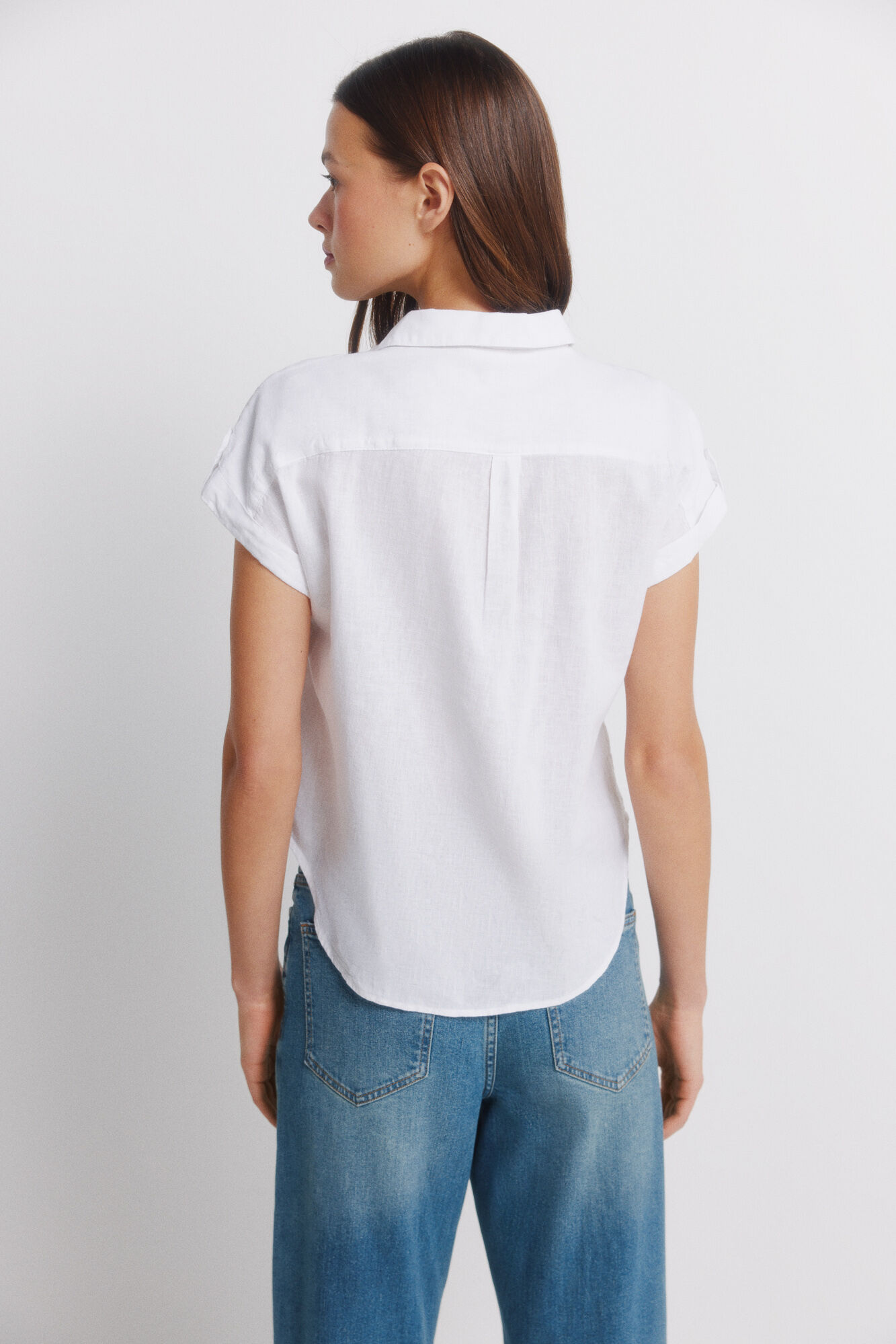 Springfield Camisa de manga corta de lino natural
