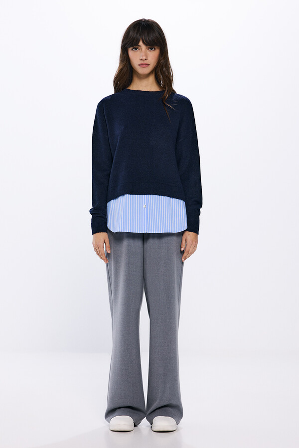 Springfield Suéter tejido combinado marino
