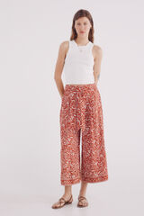 Springfield Pantalón fluido estampado naranja