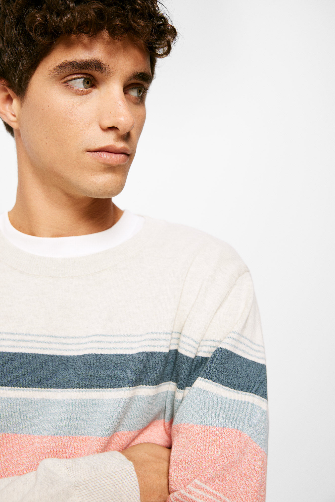 Springfield Su&eacute;ter fantas&iacute;a raya torzal gris