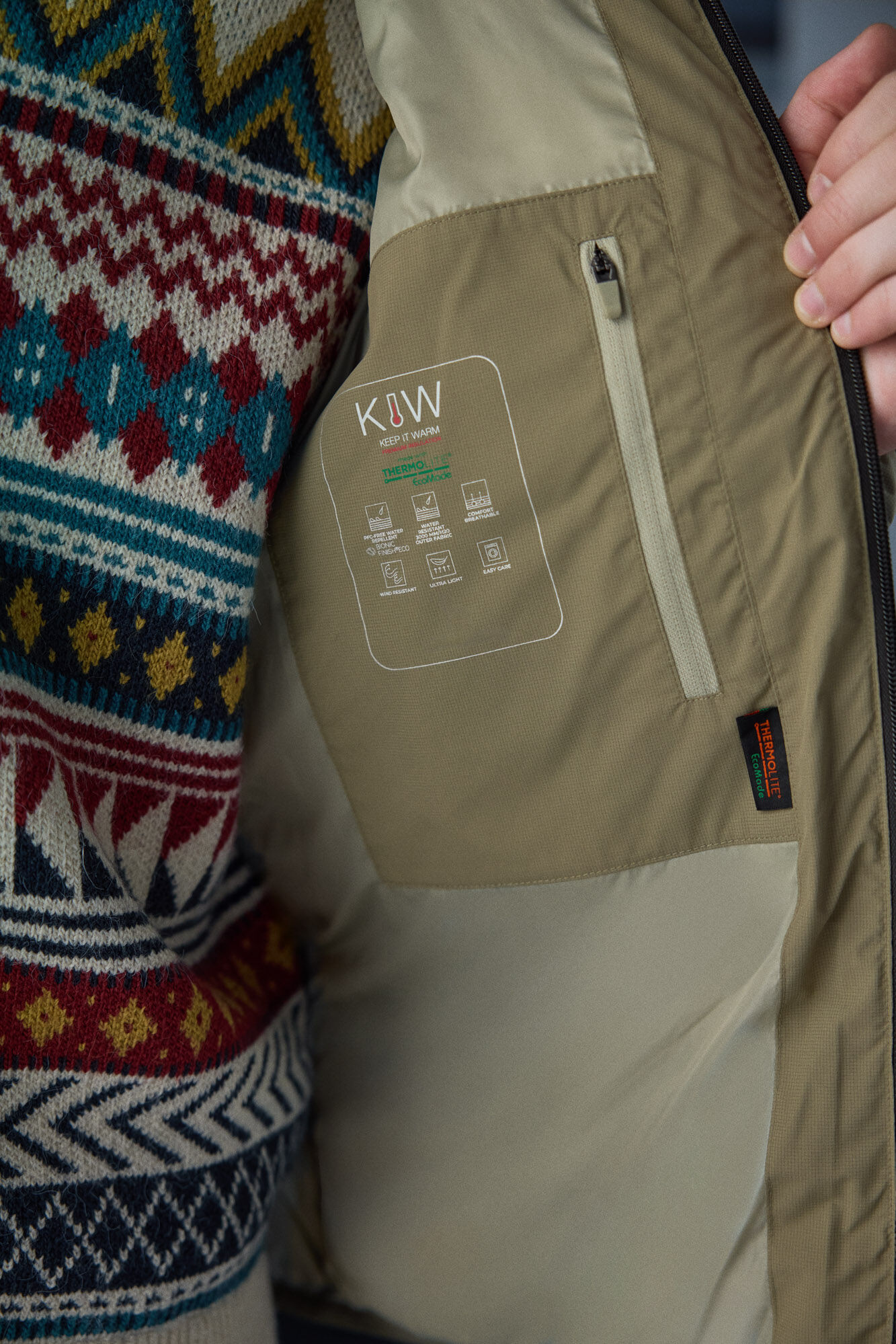 Springfield Chamarra acolchada t&eacute;rmica khaki