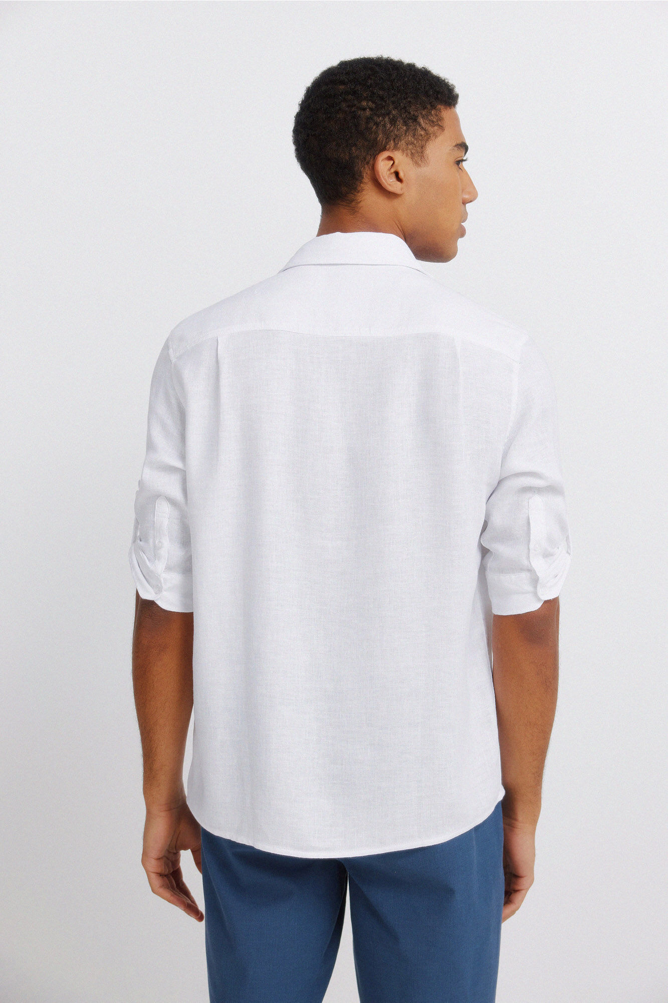 Springfield Camisa manga 3/4 de lino viscosa natural