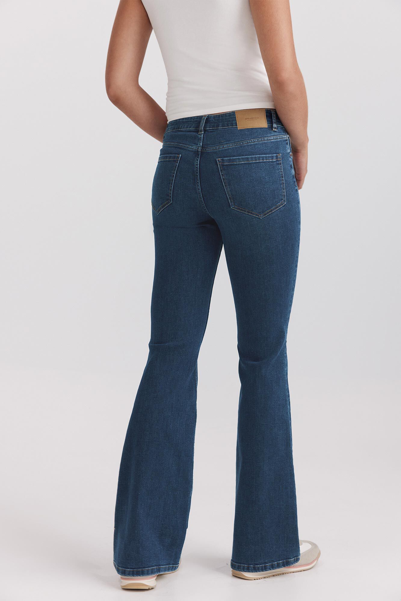 Springfield Jeans bootcut flare de tiro bajo azul