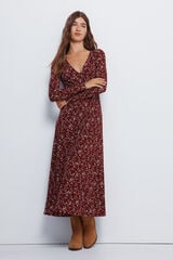Springfield Vestido midi floral naranja