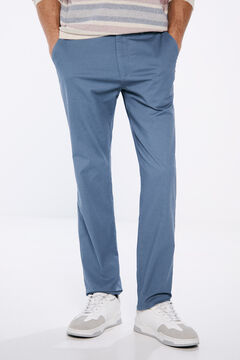Springfield Pantalón chino microestampado slim fit azul