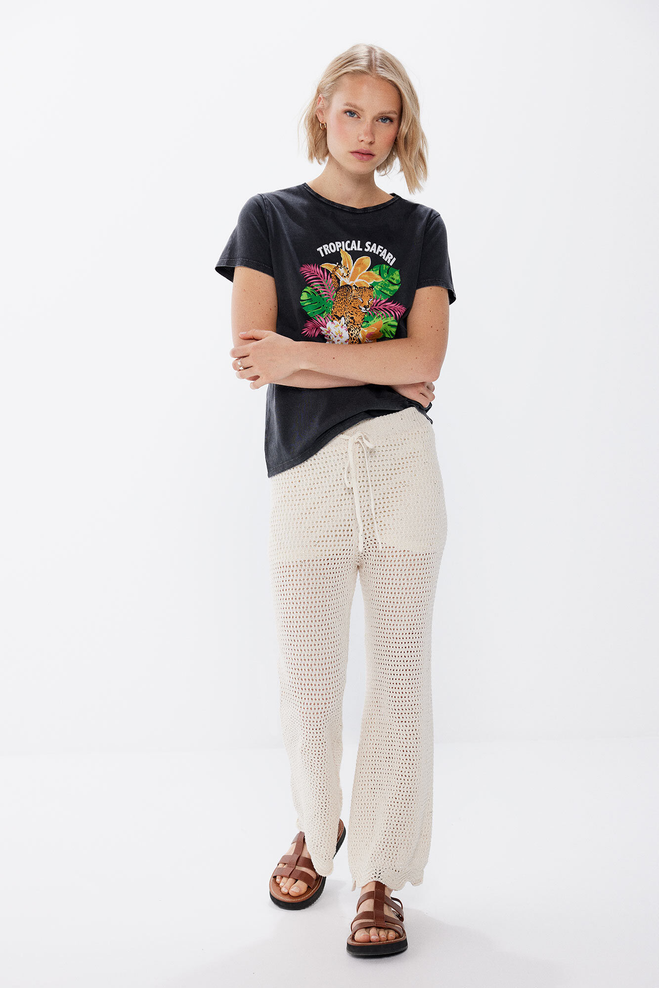 Springfield Playera "Tropical safari" gris