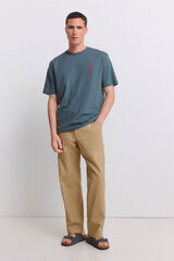 Springfield Pantal&oacute;n ligero de lino straight fit beige