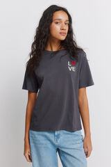 Springfield Playera manga corta 'Love' gris