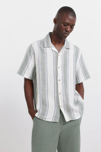 Springfield Camisa de manga corta de rayas r&uacute;stica