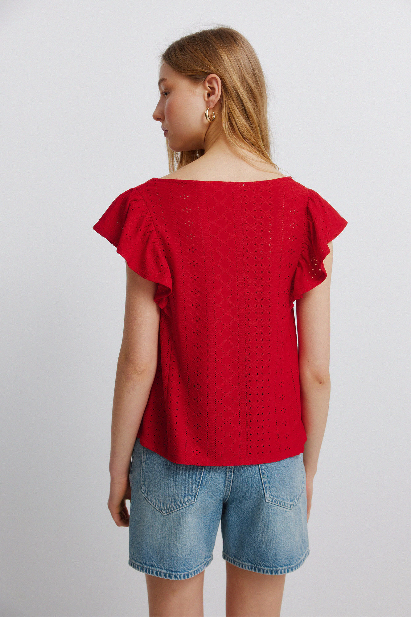 Springfield Playera de manga corta bordada naranja