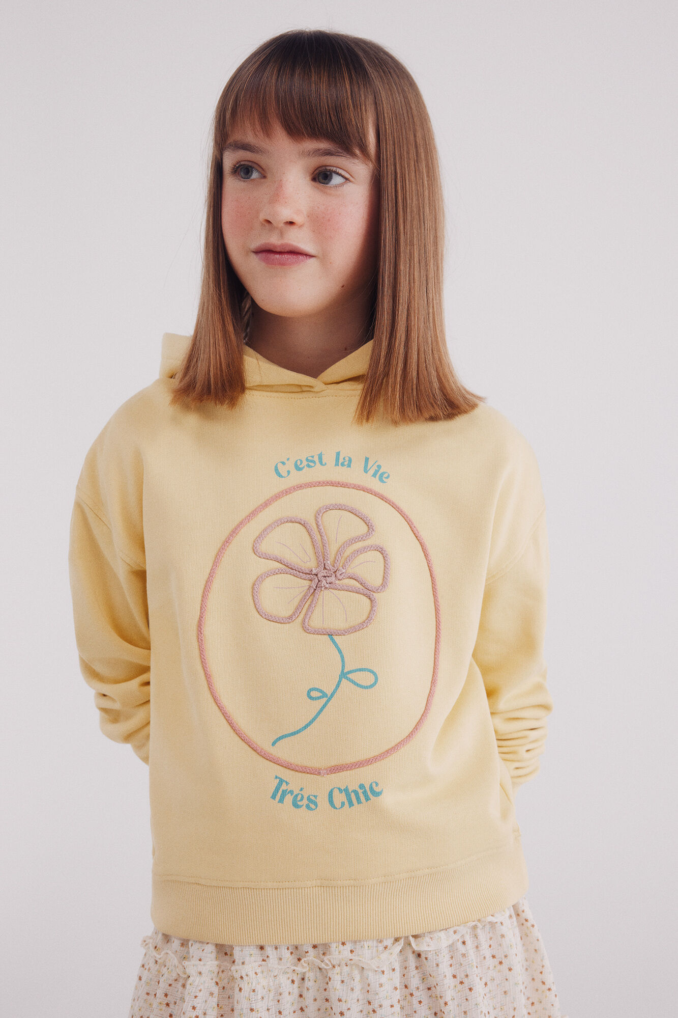 Springfield Kids Sudadera flor cord&oacute;n ni&ntilde;a amarillo