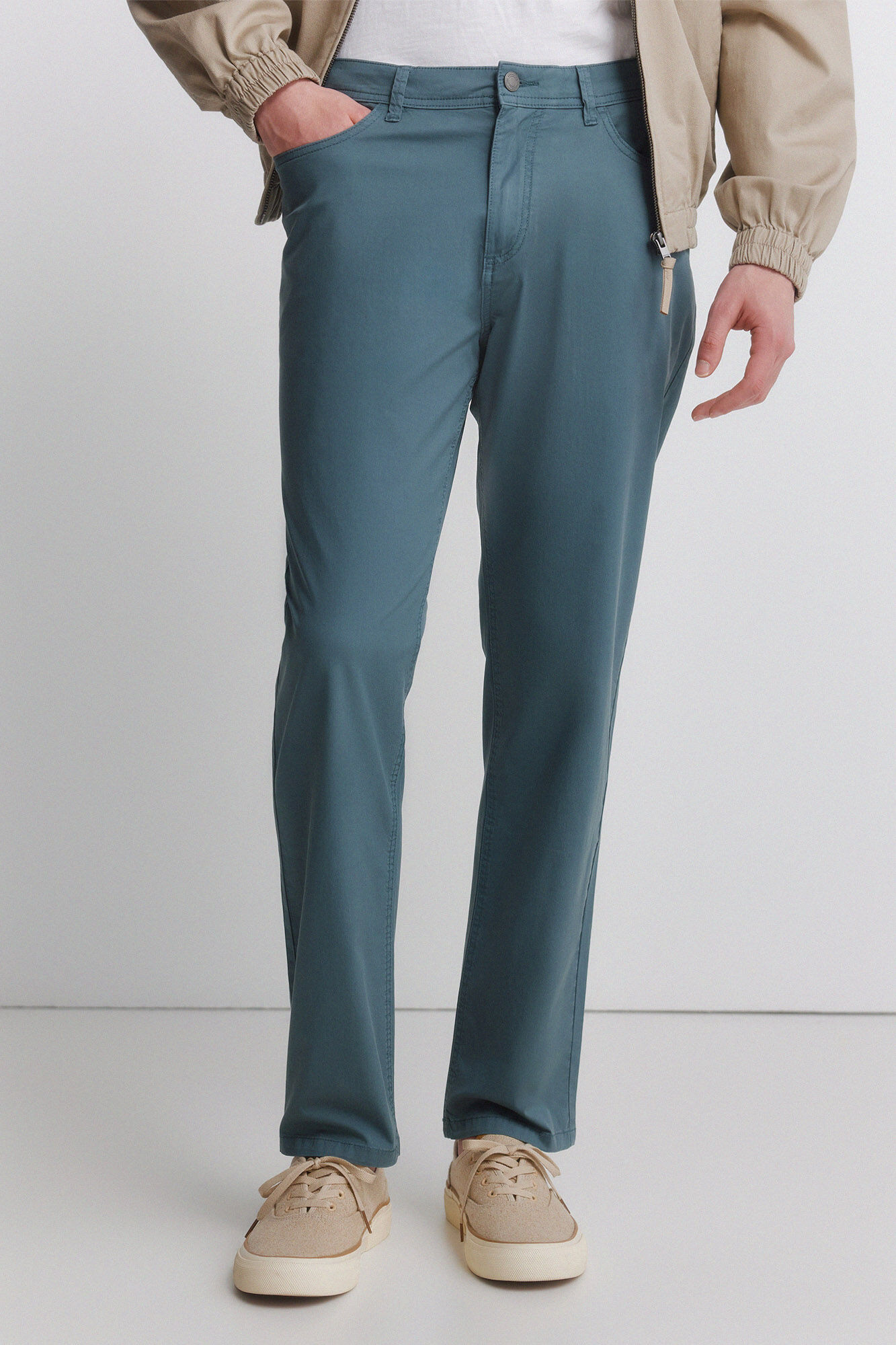 Springfield Pantal&oacute;n slim fit de 5 bolsillos lavado