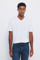 Springfield Camiseta b&aacute;sica cuello pico natural