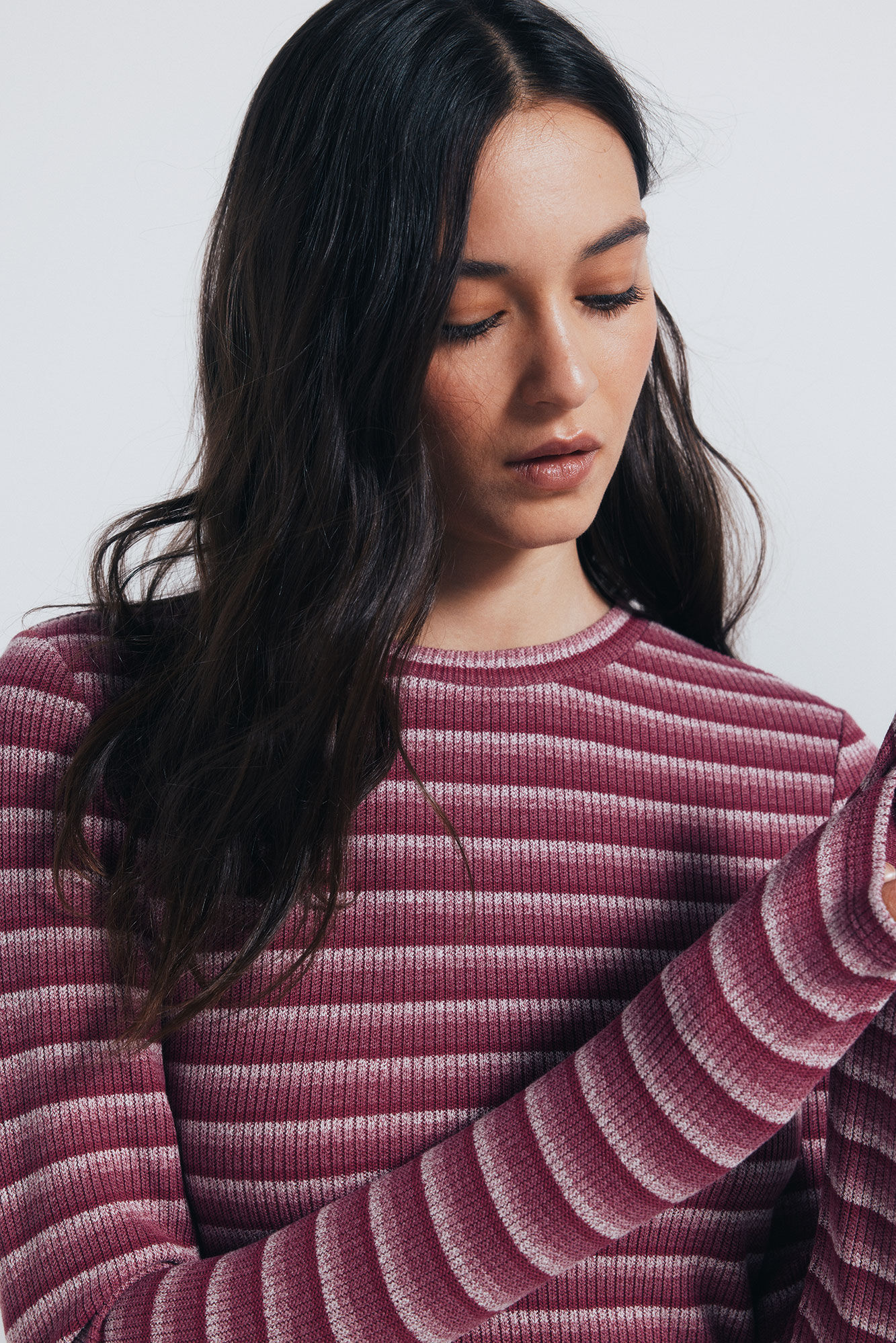 Springfield Vestido midi ajuste con estructura de rayas p&uacute;rpura