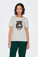 Springfield Playera con dibujo frontal marfil