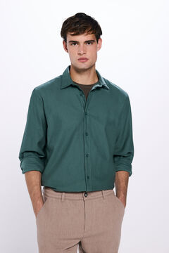 Springfield Camisa algodón cepillado verde